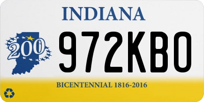 IN license plate 972KBO