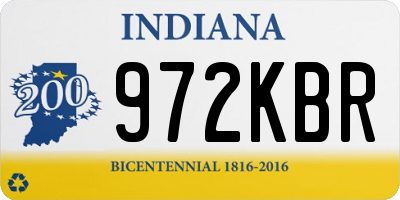 IN license plate 972KBR