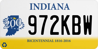 IN license plate 972KBW