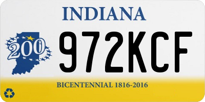 IN license plate 972KCF