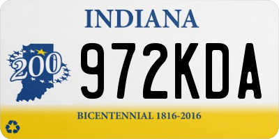 IN license plate 972KDA