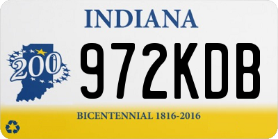 IN license plate 972KDB
