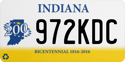 IN license plate 972KDC