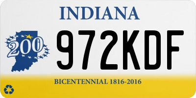IN license plate 972KDF