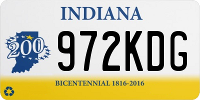 IN license plate 972KDG