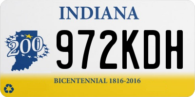 IN license plate 972KDH