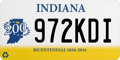 IN license plate 972KDI