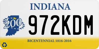 IN license plate 972KDM