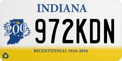 IN license plate 972KDN