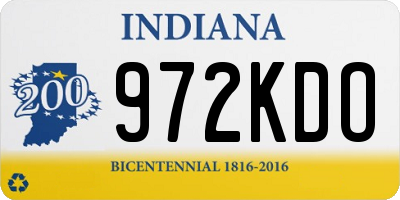 IN license plate 972KDO