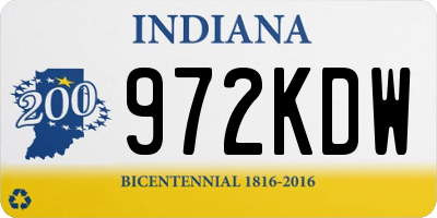 IN license plate 972KDW