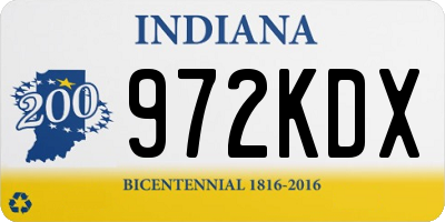 IN license plate 972KDX