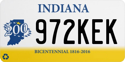 IN license plate 972KEK