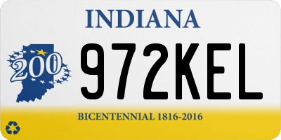 IN license plate 972KEL