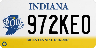 IN license plate 972KEO