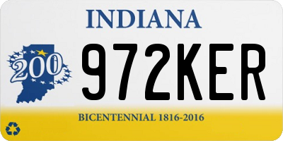 IN license plate 972KER