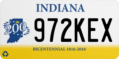 IN license plate 972KEX