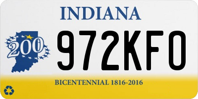 IN license plate 972KFO