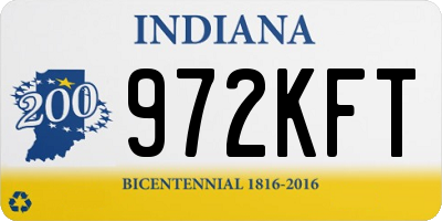 IN license plate 972KFT