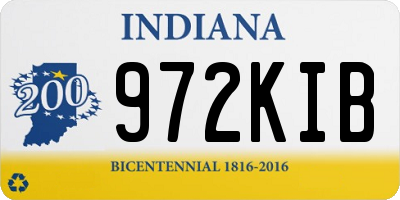 IN license plate 972KIB
