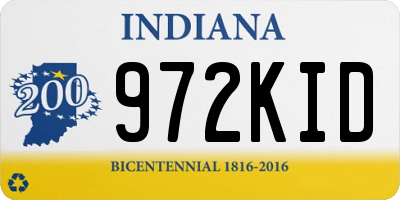 IN license plate 972KID