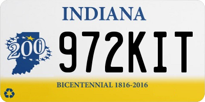 IN license plate 972KIT