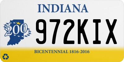 IN license plate 972KIX
