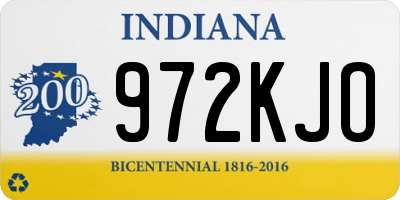 IN license plate 972KJO