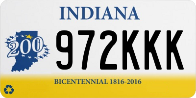 IN license plate 972KKK