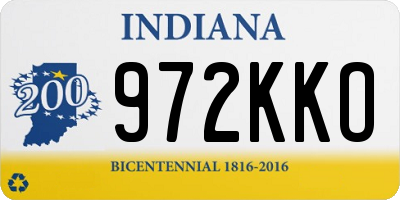 IN license plate 972KKO