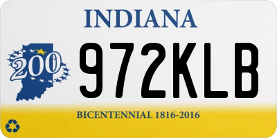 IN license plate 972KLB