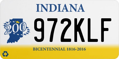IN license plate 972KLF