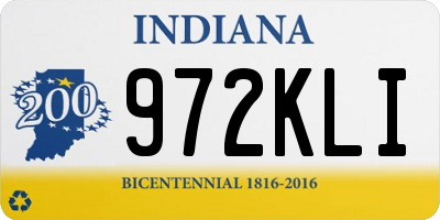 IN license plate 972KLI
