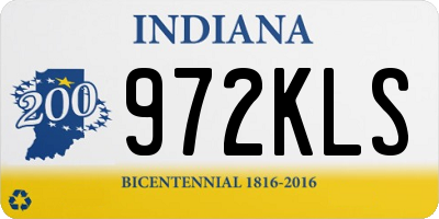IN license plate 972KLS