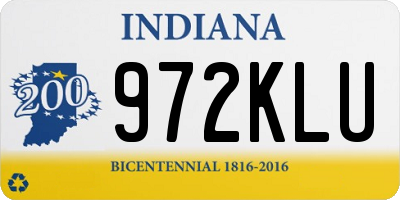 IN license plate 972KLU