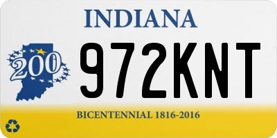 IN license plate 972KNT