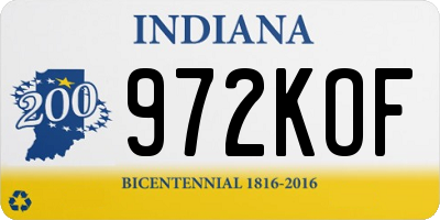IN license plate 972KOF