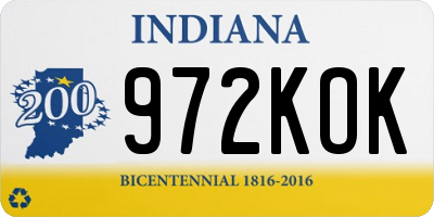 IN license plate 972KOK