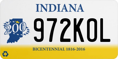 IN license plate 972KOL