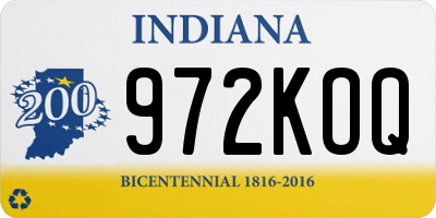 IN license plate 972KOQ