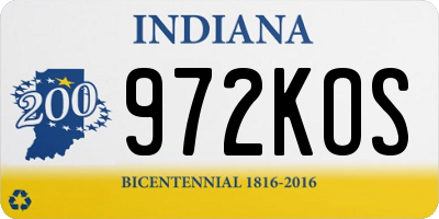 IN license plate 972KOS