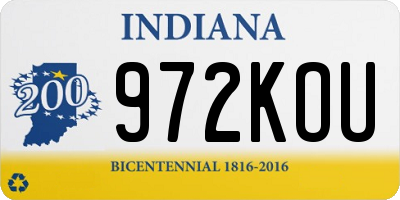 IN license plate 972KOU