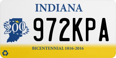 IN license plate 972KPA