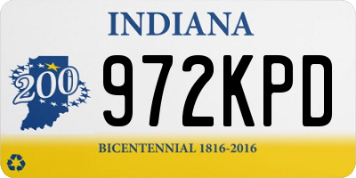 IN license plate 972KPD