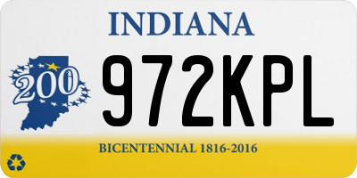 IN license plate 972KPL