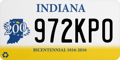 IN license plate 972KPO
