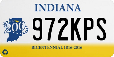 IN license plate 972KPS