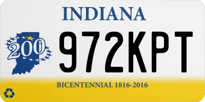 IN license plate 972KPT