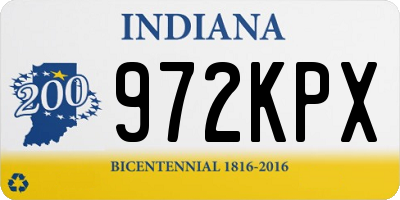 IN license plate 972KPX