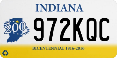 IN license plate 972KQC
